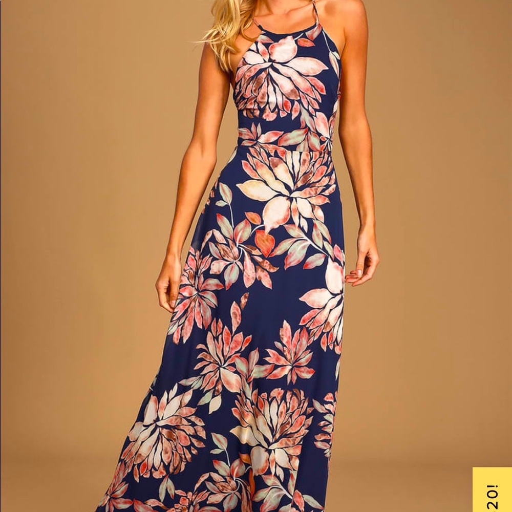 Adventure Seeker Navy Blue Floral Maxi dress